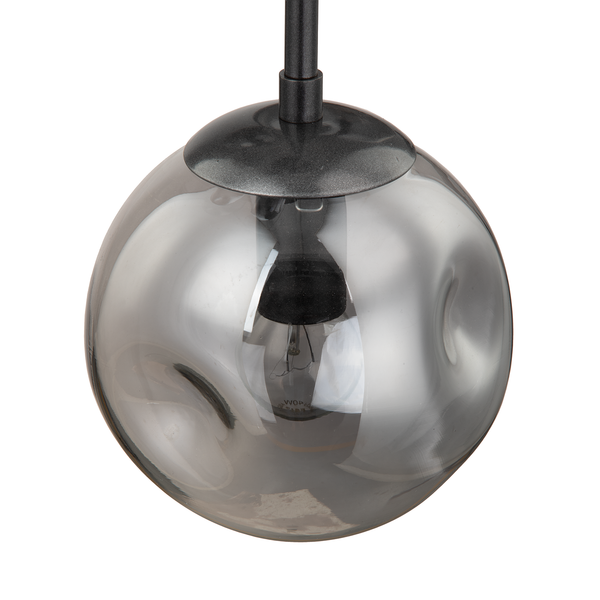 Pendelleuchte Arta II - Rauchglas / Eisen - 5-flammig - Rauchgrau