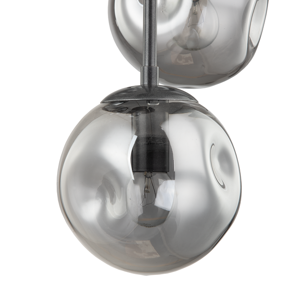 Pendelleuchte Arta II - Rauchglas / Eisen - 5-flammig - Rauchgrau