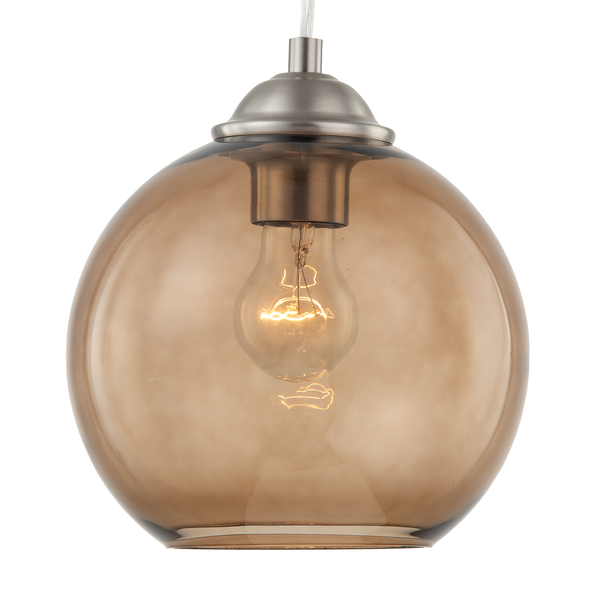 Pendelleuchte Arveda - Glas / Eisen - 1-flammig - Braun