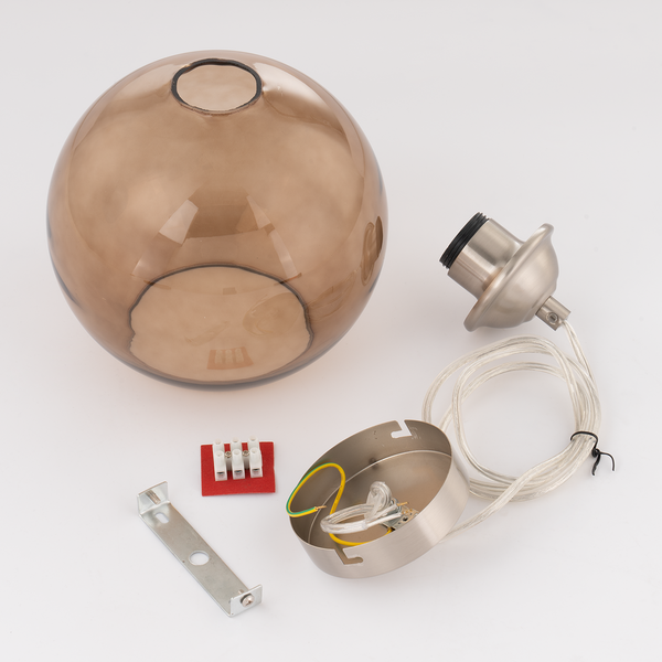 Pendelleuchte Arveda - Glas / Eisen - 1-flammig - Braun