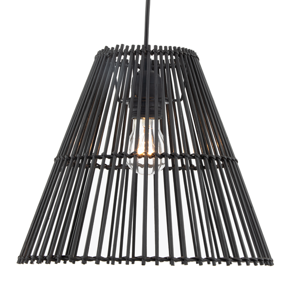 Pendelleuchte Apulien I - Rattan / Eisen - 1-flammig