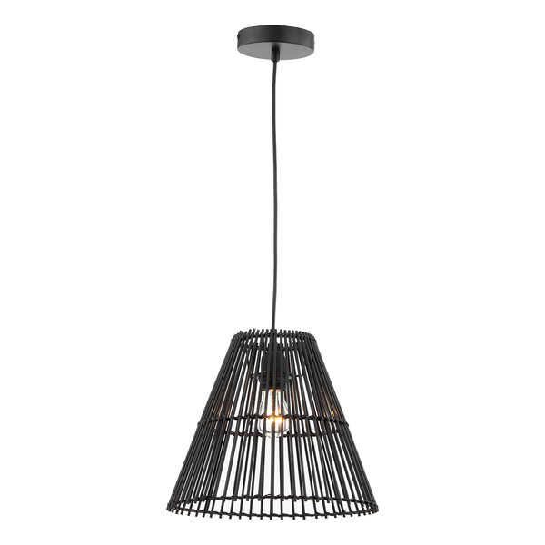 Pendelleuchte Apulien I - Rattan / Eisen - 1-flammig