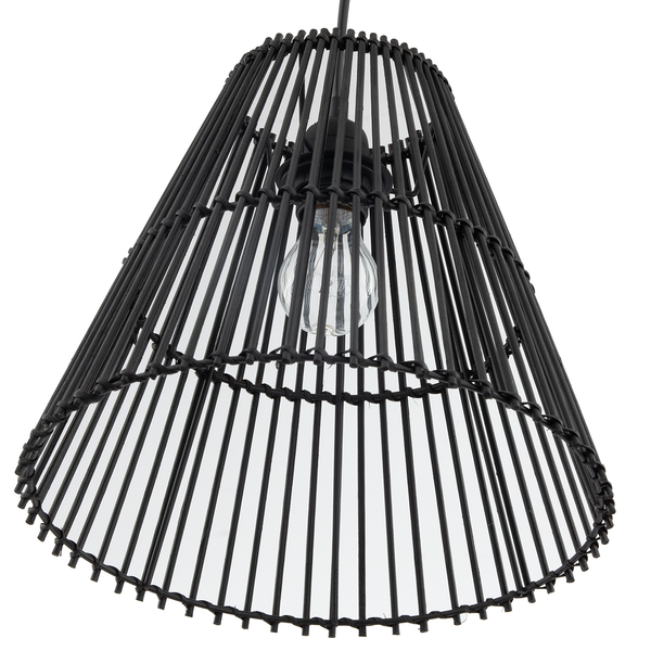 Pendelleuchte Apulien I - Rattan / Eisen - 1-flammig