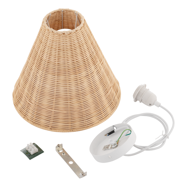 Pendelleuchte Ambria - Rattan / Eisen - 1-flammig