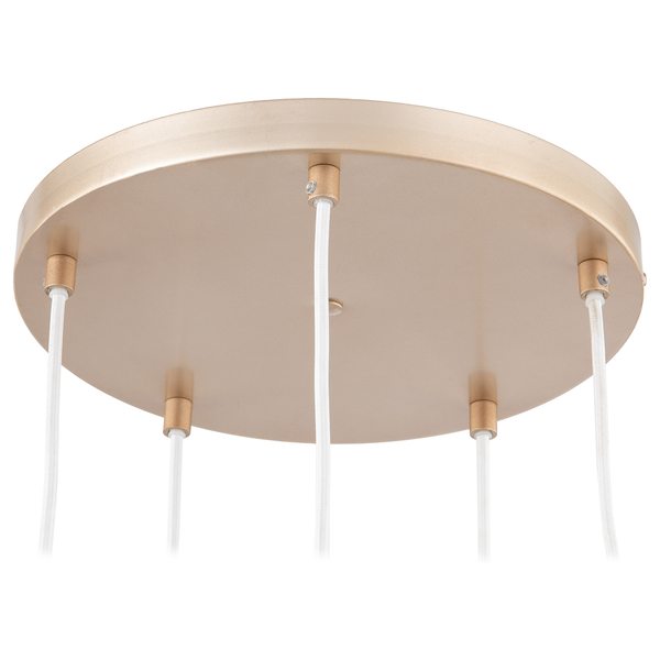 Pendelleuchte Arta II - Glas / Eisen - 5-flammig - Durchscheinend