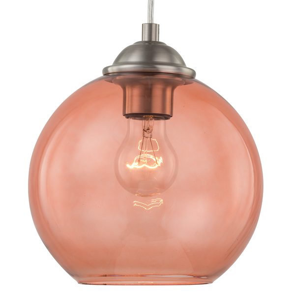 Pendelleuchte Arveda - Glas / Eisen - 1-flammig - Rosa