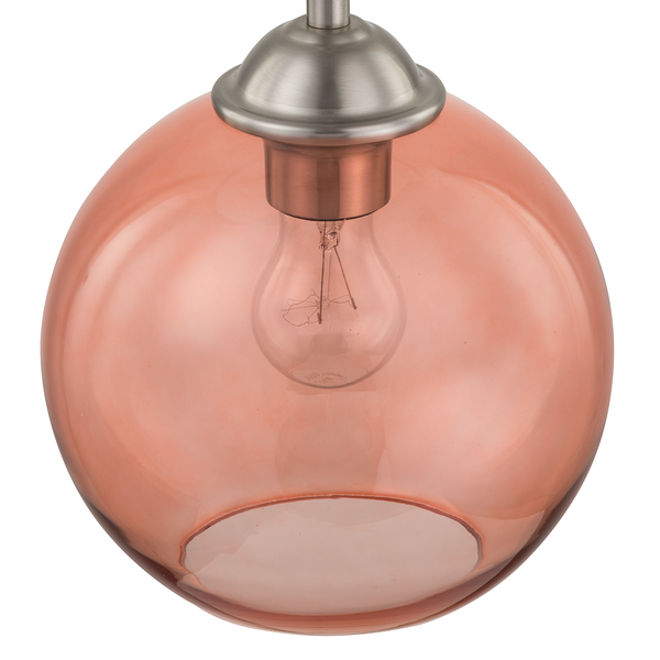 Pendelleuchte Arveda - Glas / Eisen - 1-flammig - Rosa