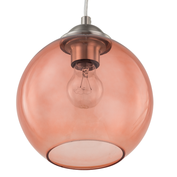 Pendelleuchte Arveda - Glas / Eisen - 1-flammig - Rosa