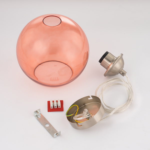 Pendelleuchte Arveda - Glas / Eisen - 1-flammig - Rosa