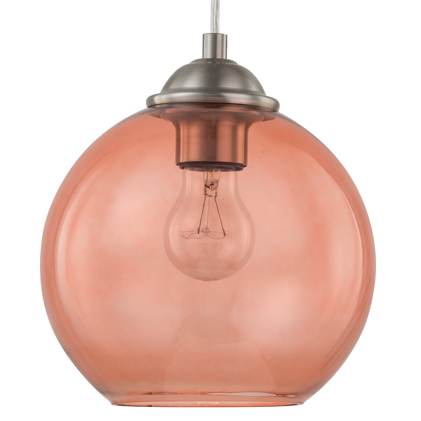 Pendelleuchte Arveda - Glas / Eisen - 1-flammig - Rosa