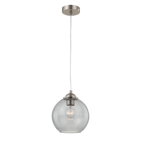 Pendelleuchte Arveda - Glas / Eisen - 1-flammig - Grau
