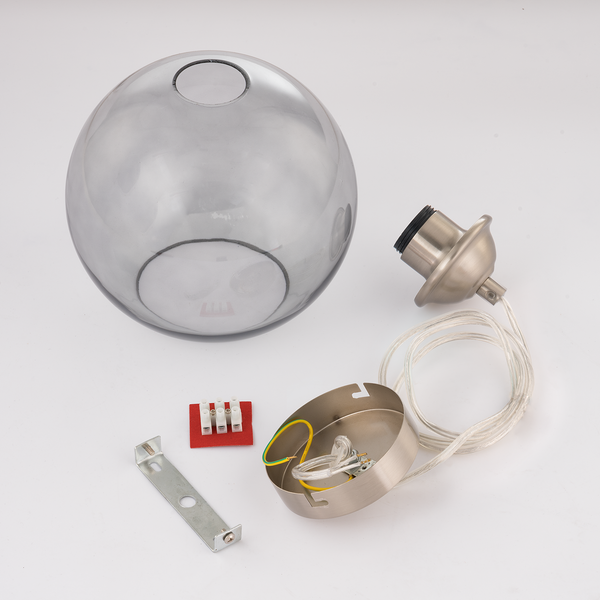 Pendelleuchte Arveda - Glas / Eisen - 1-flammig - Grau