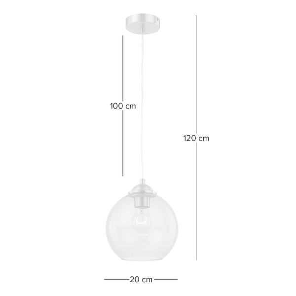 Pendelleuchte Arveda - Glas / Eisen - 1-flammig - Grau