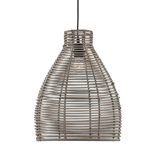Pendelleuchte Amdal - Rattan / Eisen - 1-flammig