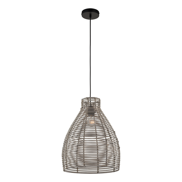 Pendelleuchte Amdal - Rattan / Eisen - 1-flammig