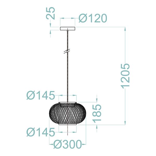 Pendelleuchte Ameros - Eisen - 1-flammig