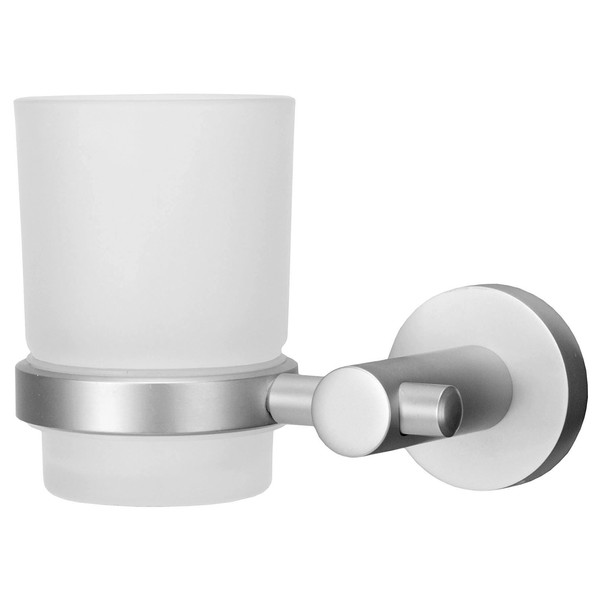 Zahnputzbecher Apollo - Aluminium / Glas - Milchglas