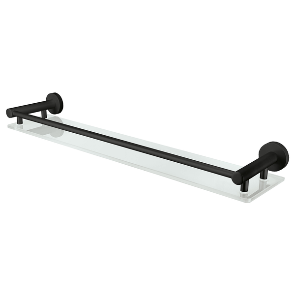 Ablage Apollo Nero - Aluminium / Glas - Schwarz / Milchglas