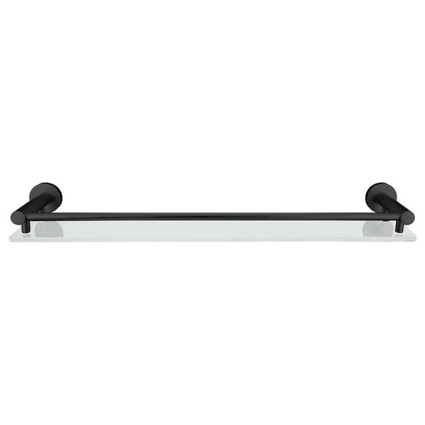 Ablage Apollo Nero - Aluminium / Glas - Schwarz / Milchglas