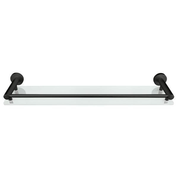Ablage Apollo Nero - Aluminium / Glas - Schwarz / Milchglas