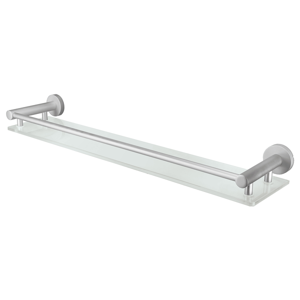 Ablage Apollo - Aluminium / Glas - Silber / Milchglas