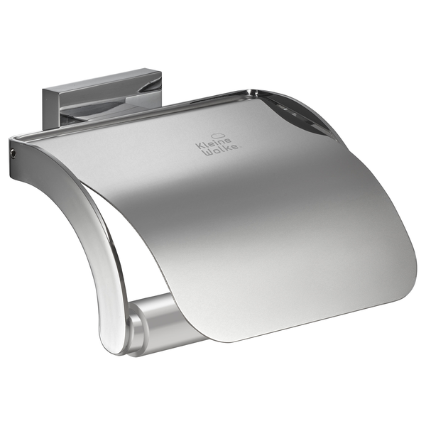 Rollenhalter mit Deckel Meo - Messing / Edelstahl / Kunststoff - Silber