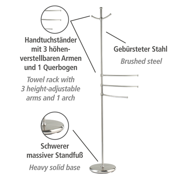 Handtuchständer Adiamo I - Stahl - Silber