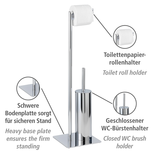Stand WC-Garnitur Recco - Stahl - Chrom
