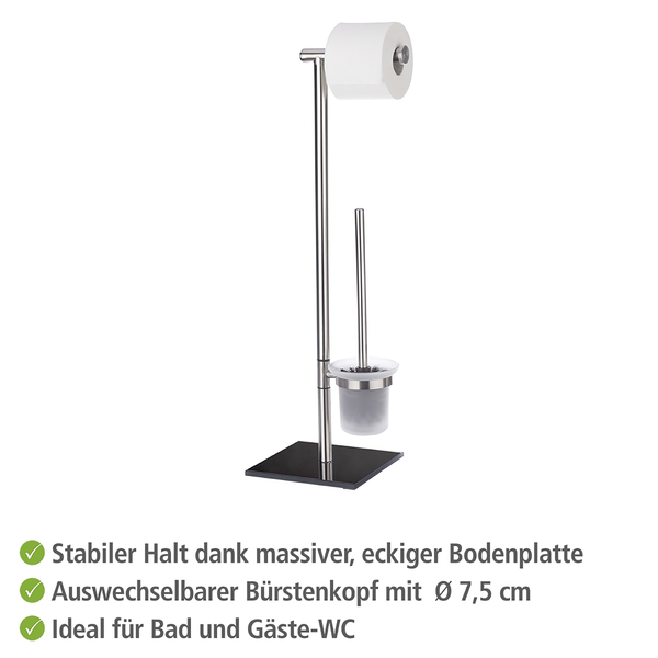 Stand WC-Garnitur Lima - Edelstahl - Silber
