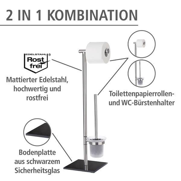 Stand WC-Garnitur Lima - Edelstahl - Silber