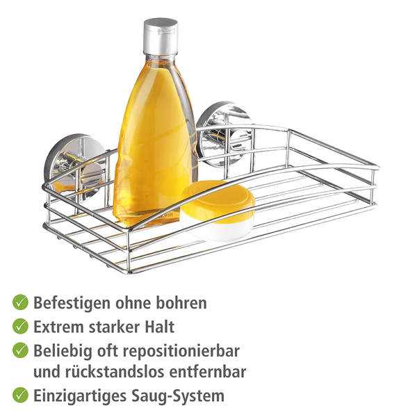 Vacuum-Loc Wandablage - Stahl - Chrom