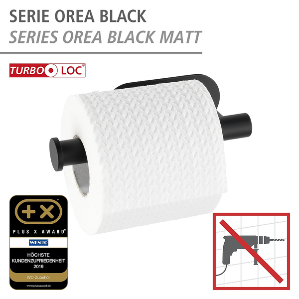 Toilettenpapierhalter Orea II - Edelstahl - Schwarz