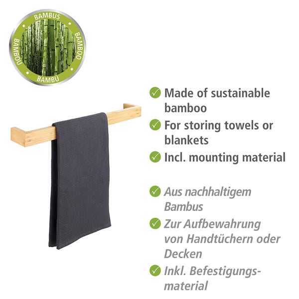Handtuchstange Bambusa - Bambus - Natur - Breite: 60 cm