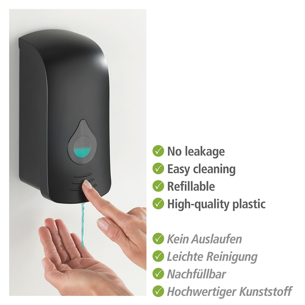 Desinfektionsmittelspender Ranera - ABS-Kunststoff - Schwarz - 10 x 10 cm