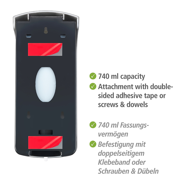 Desinfektionsmittelspender Ranera - ABS-Kunststoff - Schwarz - 10 x 10 cm