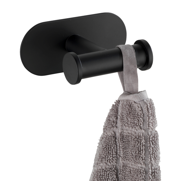 Wandhaken Duo Orea - Edelstahl - Schwarz - Schwarz