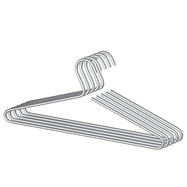 Kleiderbügel Lux (5er-Set) - Aluminium - Silber