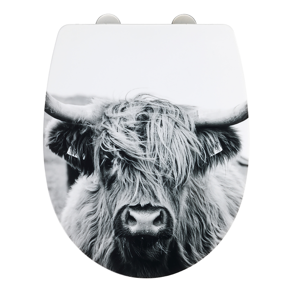 WC-Sitz Yak - Edelstahl / Thermoplast - Schwarz / Weiß