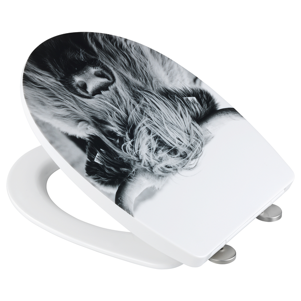 WC-Sitz Yak - Edelstahl / Thermoplast - Schwarz / Weiß