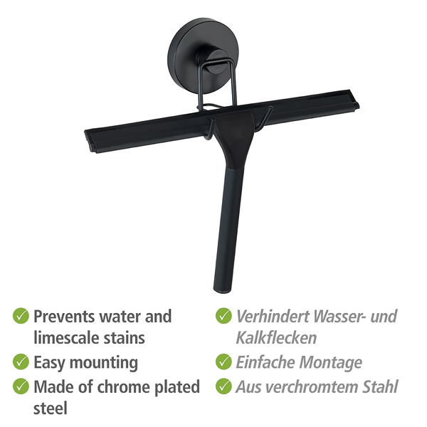 Duschabzieher Vacuum-Loc - Edelstahl - Schwarz