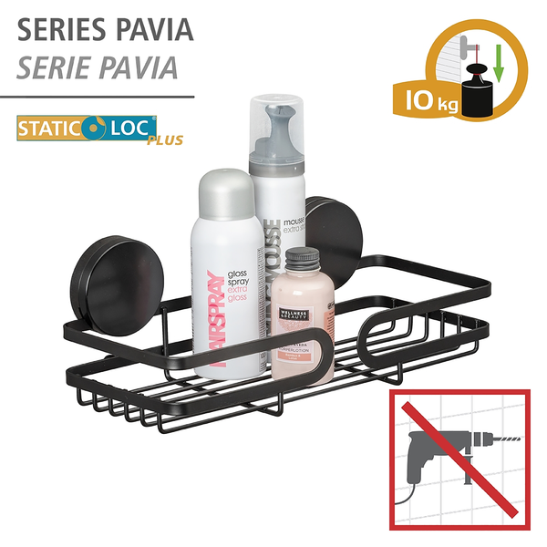 Static-Loc Wandablage Pavia - Stahl / ABS - Schwarz