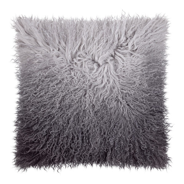 Kissenbezug Pamina - Tibetlamm / Polyester - Grau