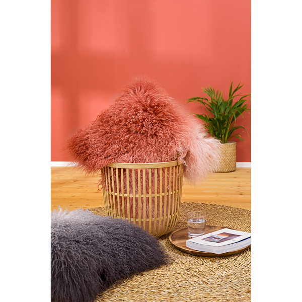 Kissenbezug Pamina - Tibetlamm / Polyester - Orange