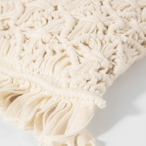 Kissenbezug Fringe - Baumwolle - Creme