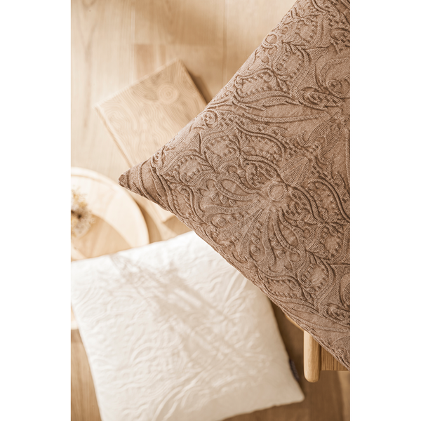 Kissenbezug Levelin - Jacquard - Beige - 50 x 50 cm