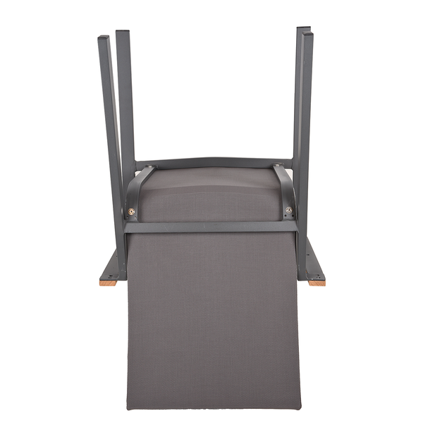 Stapelstuhl Davina (2er-Set) - Aluminium / Polyester - Grau / Schwarz