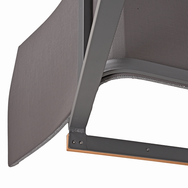 Stapelstuhl Davina (2er-Set) - Aluminium / Polyester - Grau / Schwarz
