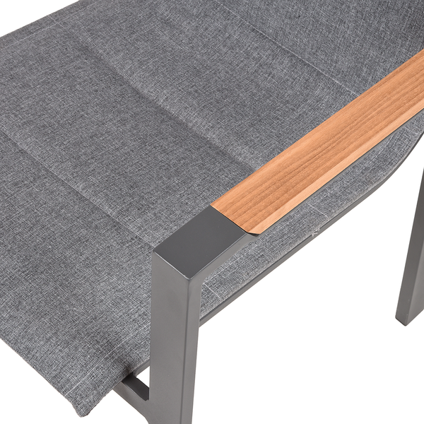 Stapelstuhl Davina (2er-Set) - Aluminium / Polyester - Grau / Schwarz
