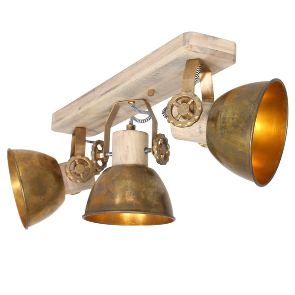 Deckenleuchte Gearwood I - Aluminium / Eiche massiv - 4-flammig