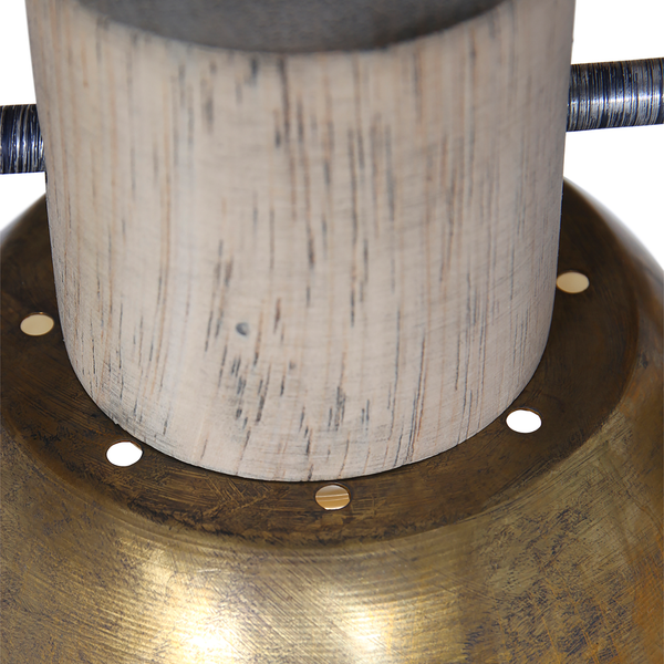 Deckenleuchte Gearwood I - Aluminium / Eiche massiv - 4-flammig